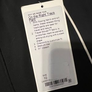 Lululemon on the right track pant size 10